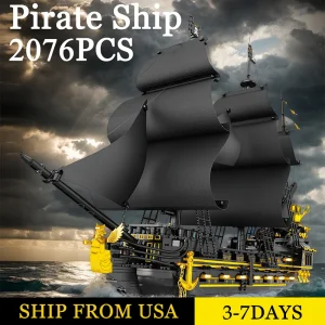 2076PCS Pirate Ship Building Blocks Model Sailboat Ornament Collection DIY Assembly Educational Bricks Toys Gifts For Kids Adult