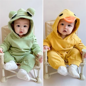 12 Month Easter Outfit Boy Baby Cute Animal Jumpsuit 3d Frog Pajamas Newborn Infant Long Sleeve Hooded Plaid Romper Toddler Boy