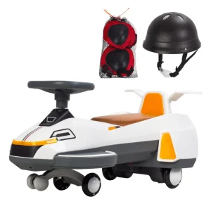 1-6Y Kids Electric Wiggle Car With Light Music And Helmet