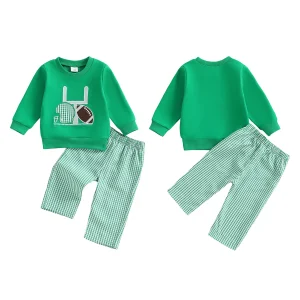 Toddler Boys Outfit Short Sleeve Striped T-shirt with Denim Shorts