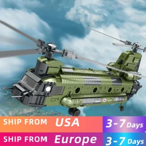 Military Armed Helicopter Fighter Model Bricks Toys For Kids Holiday Gifts